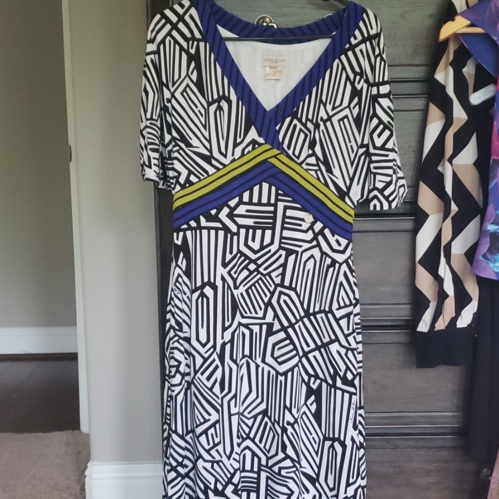 Karen Millen Cold Shoulder Geo Print Dress
